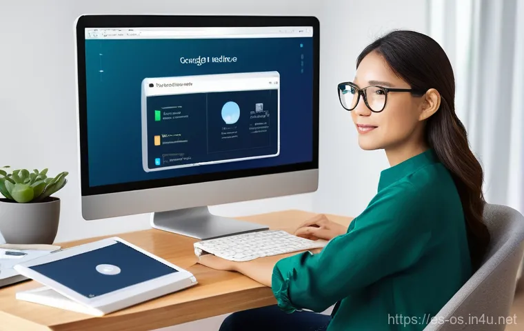 운영체제별 백업 도구 비교 - **Prompt:** A young adult, male or female, sitting comfortably at a clean and modern home office des...