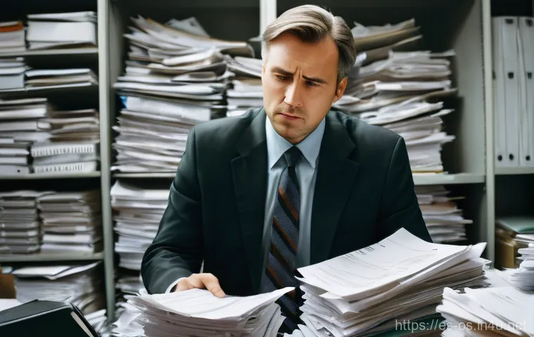 운영체제별 디스크 조각 모음 도구 - **Prompt for HDD Fragmentation (Disorganized Data Analogy):**
"A cluttered, old-fashioned office...